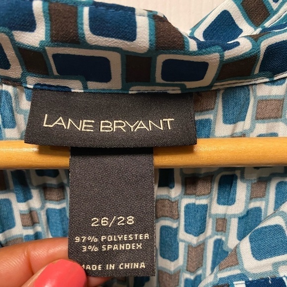 Lane Bryant 26/28 Turquoise &
Brown Button Down Career
Weekend Shirt - Picture 4 of 8